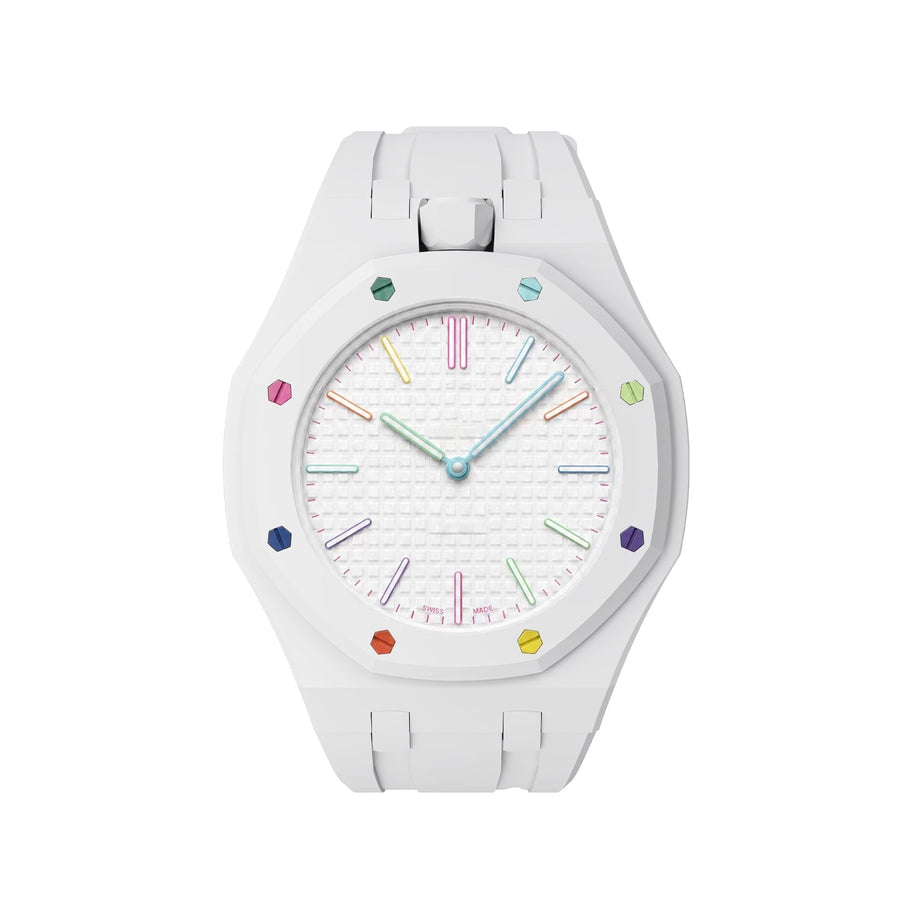 Oak Pop Exclusive White Silicone Strap