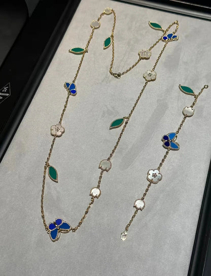 [LUXE]2026 NEW STYLE LUCKY SPRING BUTTERFLY 15 MOTIFS FLOWER NECKLACE