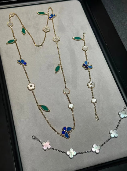[LUXE]2026 NEW STYLE LUCKY SPRING BUTTERFLY 15 MOTIFS FLOWER NECKLACE