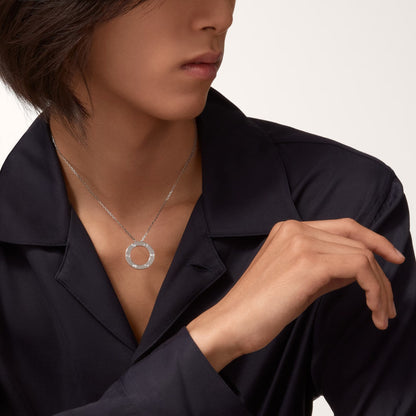 [LUXE] LOVE NECKLACE 16MM 3 DIAMONDS