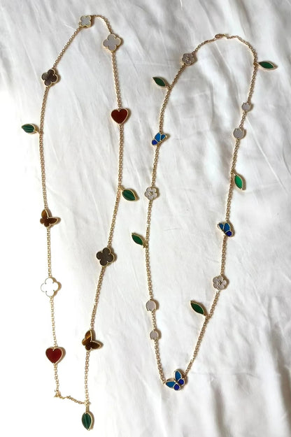 [LUXE]2026 NEW STYLE LUCKY SPRING BUTTERFLY 15 MOTIFS FLOWER NECKLACE