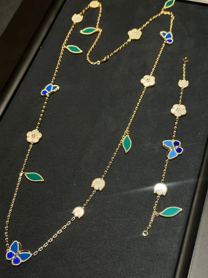 [LUXE]2026 NEW STYLE LUCKY SPRING BUTTERFLY 15 MOTIFS FLOWER NECKLACE