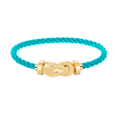 [LUXE]CHANCE PULSERA GRANDE DE OCHO FIGURAS CON HEBILLA SIN DIAMANTES EN ORO