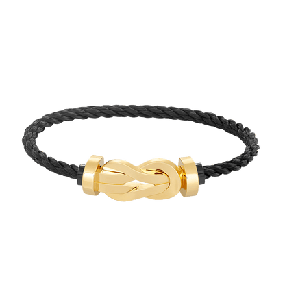 [LUXE]CHANCE PULSERA GRANDE DE OCHO FIGURAS CON HEBILLA SIN DIAMANTES EN ORO