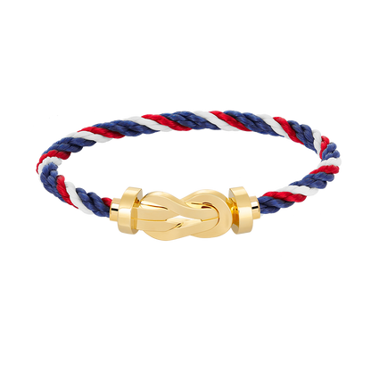 [LUXE]CHANCE PULSERA GRANDE DE OCHO FIGURAS CON HEBILLA SIN DIAMANTES EN ORO