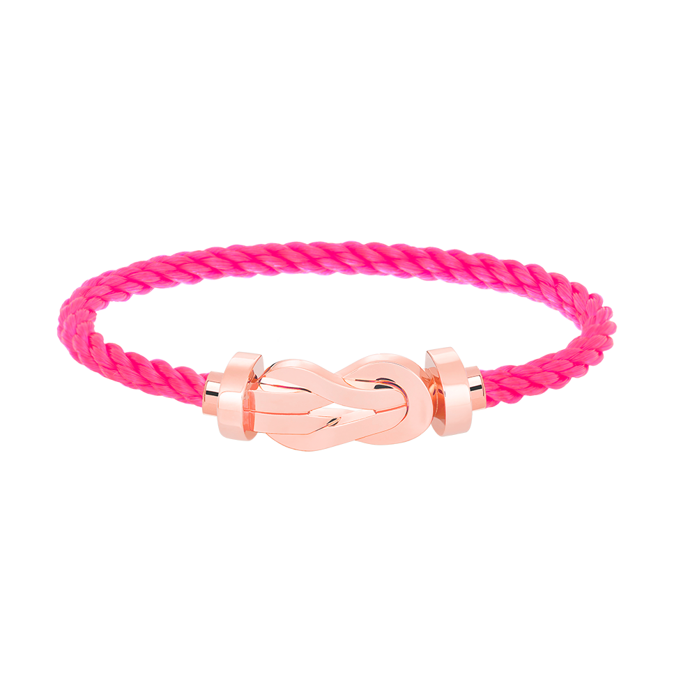 [LUXE]CHANCE PULSERA GRANDE DE 8 FIGURAS CON HEBILLA SIN DIAMANTES EN ORO ROSA