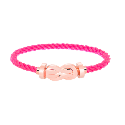 [LUXE]CHANCE PULSERA GRANDE DE 8 FIGURAS CON HEBILLA SIN DIAMANTES EN ORO ROSA
