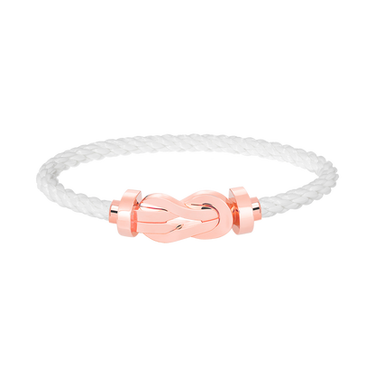 [LUXE]CHANCE PULSERA GRANDE DE 8 FIGURAS CON HEBILLA SIN DIAMANTES EN ORO ROSA