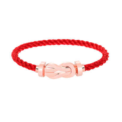 [LUXE]CHANCE PULSERA GRANDE DE 8 FIGURAS CON HEBILLA SIN DIAMANTES EN ORO ROSA