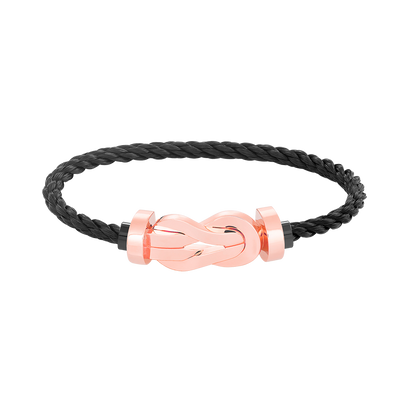 [LUXE]CHANCE PULSERA GRANDE DE 8 FIGURAS CON HEBILLA SIN DIAMANTES EN ORO ROSA