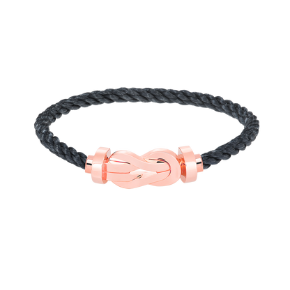 [LUXE]CHANCE PULSERA GRANDE DE 8 FIGURAS CON HEBILLA SIN DIAMANTES EN ORO ROSA