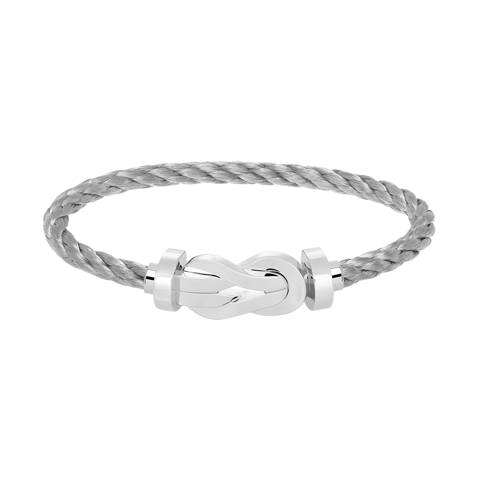 [LUXE]CHANCE PULSERA GRANDE DE 8 FIGURAS CON HEBILLA SIN DIAMANTES PLATA