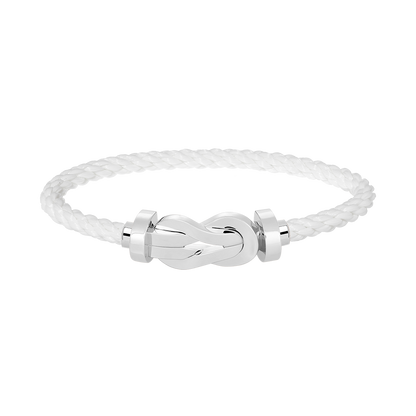 [LUXE]CHANCE PULSERA GRANDE DE 8 FIGURAS CON HEBILLA SIN DIAMANTES PLATA