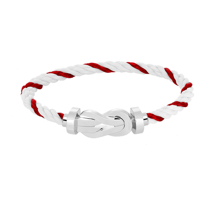 [LUXE]CHANCE PULSERA GRANDE DE 8 FIGURAS CON HEBILLA SIN DIAMANTES PLATA