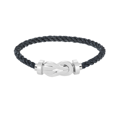 [LUXE]CHANCE PULSERA GRANDE DE 8 FIGURAS CON HEBILLA SIN DIAMANTES PLATA