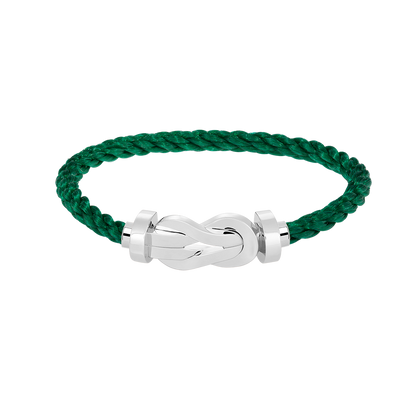 [LUXE]CHANCE PULSERA GRANDE DE 8 FIGURAS CON HEBILLA SIN DIAMANTES PLATA