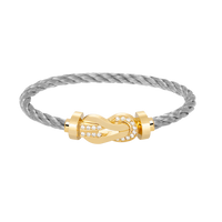 [LUXE]CHANCE PULSERA GRANDE DE OCHO FIGURAS CON HEBILLA DE MEDIO DIAMANTES EN ORO