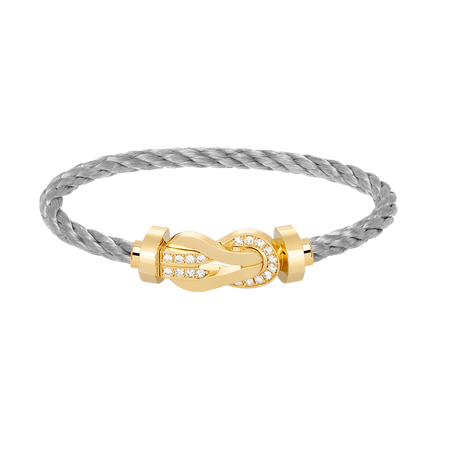 [LUXE]CHANCE PULSERA GRANDE DE OCHO FIGURAS CON HEBILLA DE MEDIO DIAMANTES EN ORO
