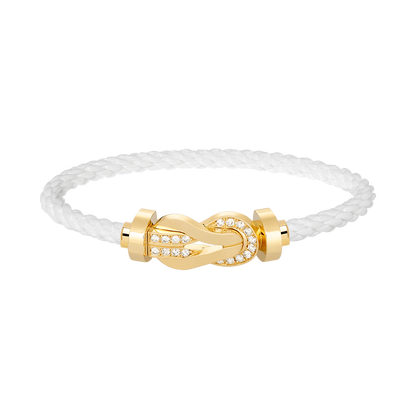 [LUXE]CHANCE PULSERA GRANDE DE OCHO FIGURAS CON HEBILLA DE MEDIO DIAMANTES EN ORO