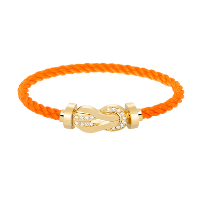[LUXE]CHANCE PULSERA GRANDE DE OCHO FIGURAS CON HEBILLA DE MEDIO DIAMANTES EN ORO