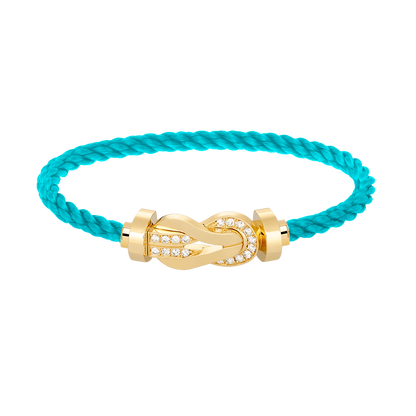 [LUXE]CHANCE PULSERA GRANDE DE OCHO FIGURAS CON HEBILLA DE MEDIO DIAMANTES EN ORO