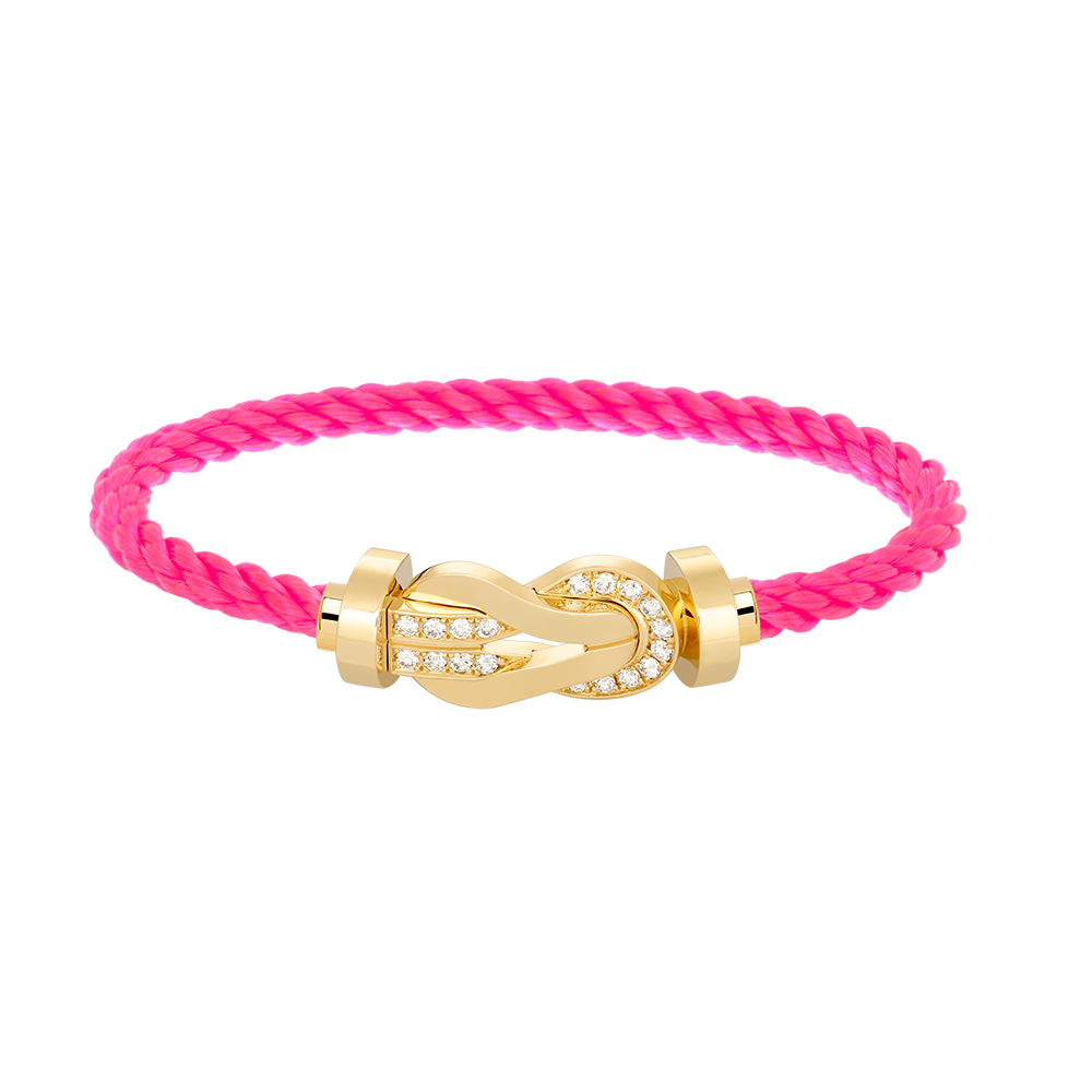 [LUXE]CHANCE PULSERA GRANDE DE OCHO FIGURAS CON HEBILLA DE MEDIO DIAMANTES EN ORO