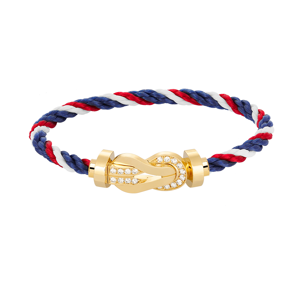[LUXE]CHANCE PULSERA GRANDE DE OCHO FIGURAS CON HEBILLA DE MEDIO DIAMANTES EN ORO