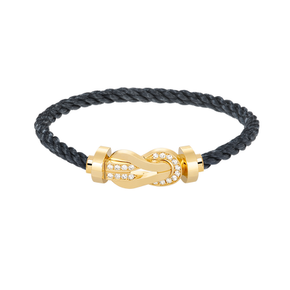 [LUXE]CHANCE PULSERA GRANDE DE OCHO FIGURAS CON HEBILLA DE MEDIO DIAMANTES EN ORO
