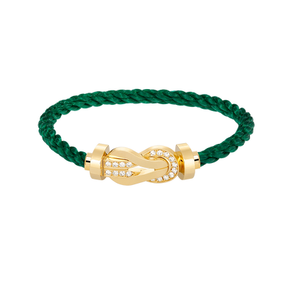 [LUXE]CHANCE PULSERA GRANDE DE OCHO FIGURAS CON HEBILLA DE MEDIO DIAMANTES EN ORO