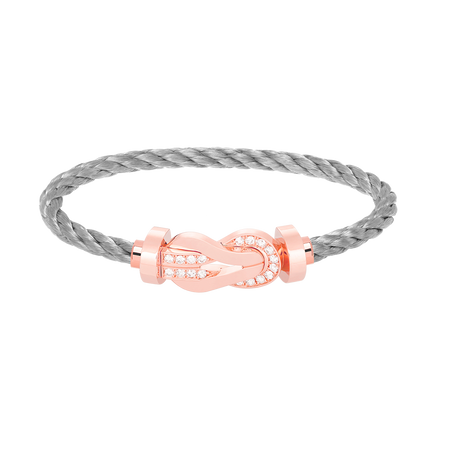 [LUXE]CHANCE PULSERA GRANDE DE MEDIO DIAMANTES CON HEBILLA DE 8 FIGURAS EN ORO ROSA
