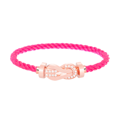 [LUXE]CHANCE PULSERA GRANDE DE MEDIO DIAMANTES CON HEBILLA DE 8 FIGURAS EN ORO ROSA