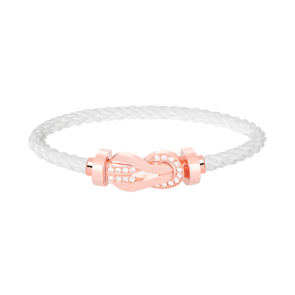 [LUXE]CHANCE PULSERA GRANDE DE MEDIO DIAMANTES CON HEBILLA DE 8 FIGURAS EN ORO ROSA