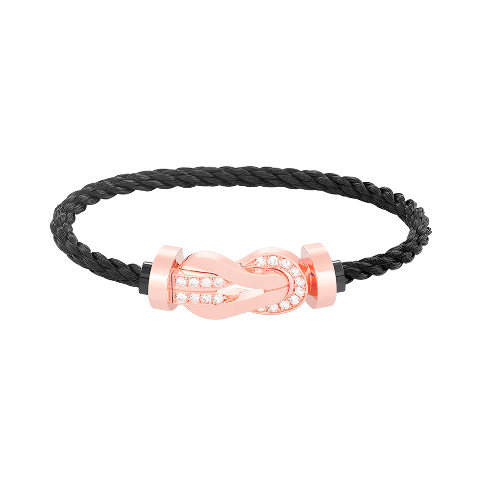 [LUXE]CHANCE PULSERA GRANDE DE MEDIO DIAMANTES CON HEBILLA DE 8 FIGURAS EN ORO ROSA