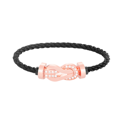 [LUXE]CHANCE PULSERA GRANDE DE MEDIO DIAMANTES CON HEBILLA DE 8 FIGURAS EN ORO ROSA