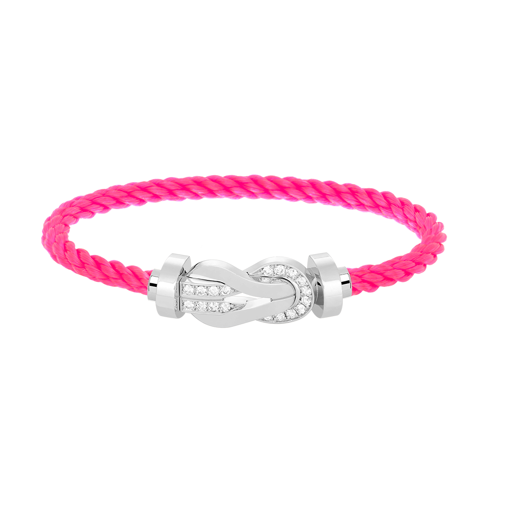 [LUXE]CHANCE PULSERA GRANDE DE MEDIO DIAMANTES CON HEBILLA DE 8 FIGURAS EN PLATA
