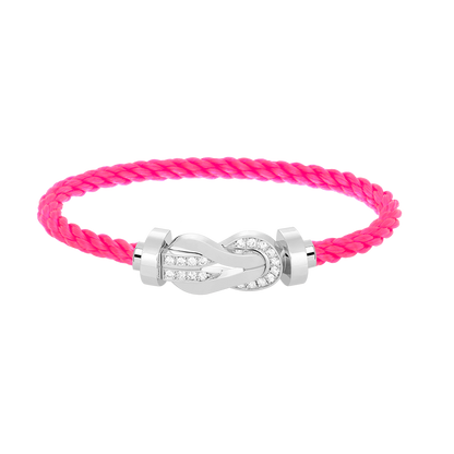 [LUXE]CHANCE PULSERA GRANDE DE MEDIO DIAMANTES CON HEBILLA DE 8 FIGURAS EN PLATA