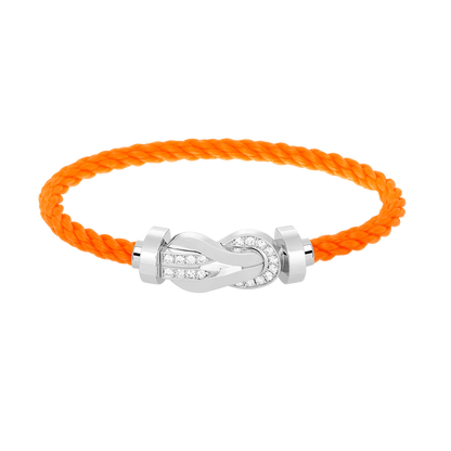 [LUXE]CHANCE PULSERA GRANDE DE MEDIO DIAMANTES CON HEBILLA DE 8 FIGURAS EN PLATA