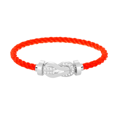 [LUXE]CHANCE PULSERA GRANDE DE MEDIO DIAMANTES CON HEBILLA DE 8 FIGURAS EN PLATA