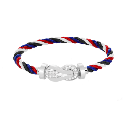 [LUXE]CHANCE PULSERA GRANDE DE MEDIO DIAMANTES CON HEBILLA DE 8 FIGURAS EN PLATA