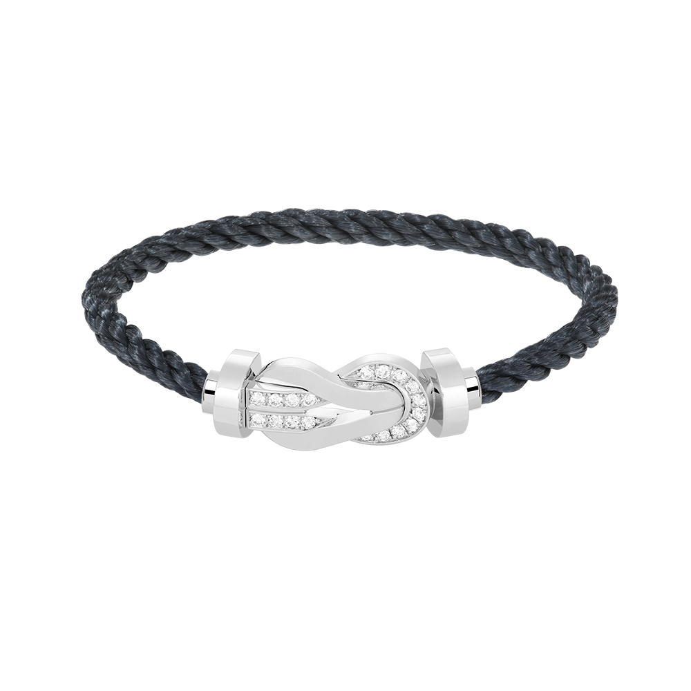[LUXE]CHANCE PULSERA GRANDE DE MEDIO DIAMANTES CON HEBILLA DE 8 FIGURAS EN PLATA