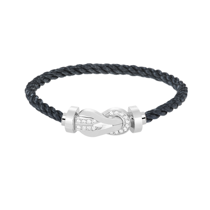 [LUXE]CHANCE PULSERA GRANDE DE MEDIO DIAMANTES CON HEBILLA DE 8 FIGURAS EN PLATA