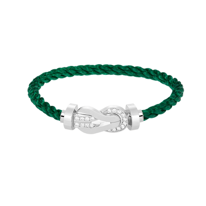 [LUXE]CHANCE PULSERA GRANDE DE MEDIO DIAMANTES CON HEBILLA DE 8 FIGURAS EN PLATA