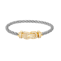 [LUXE]CHANCE PULSERA GRANDE DE OCHO FIGURAS CON HEBILLA DE DIAMANTES COMPLETO EN ORO