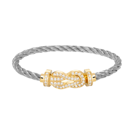 [LUXE]CHANCE PULSERA GRANDE DE OCHO FIGURAS CON HEBILLA DE DIAMANTES COMPLETO EN ORO