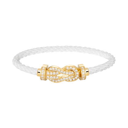 [LUXE]CHANCE PULSERA GRANDE DE OCHO FIGURAS CON HEBILLA DE DIAMANTES COMPLETO EN ORO