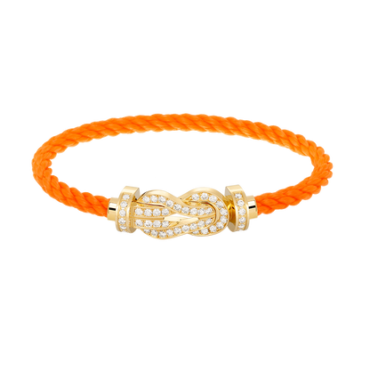 [LUXE]CHANCE PULSERA GRANDE DE OCHO FIGURAS CON HEBILLA DE DIAMANTES COMPLETO EN ORO