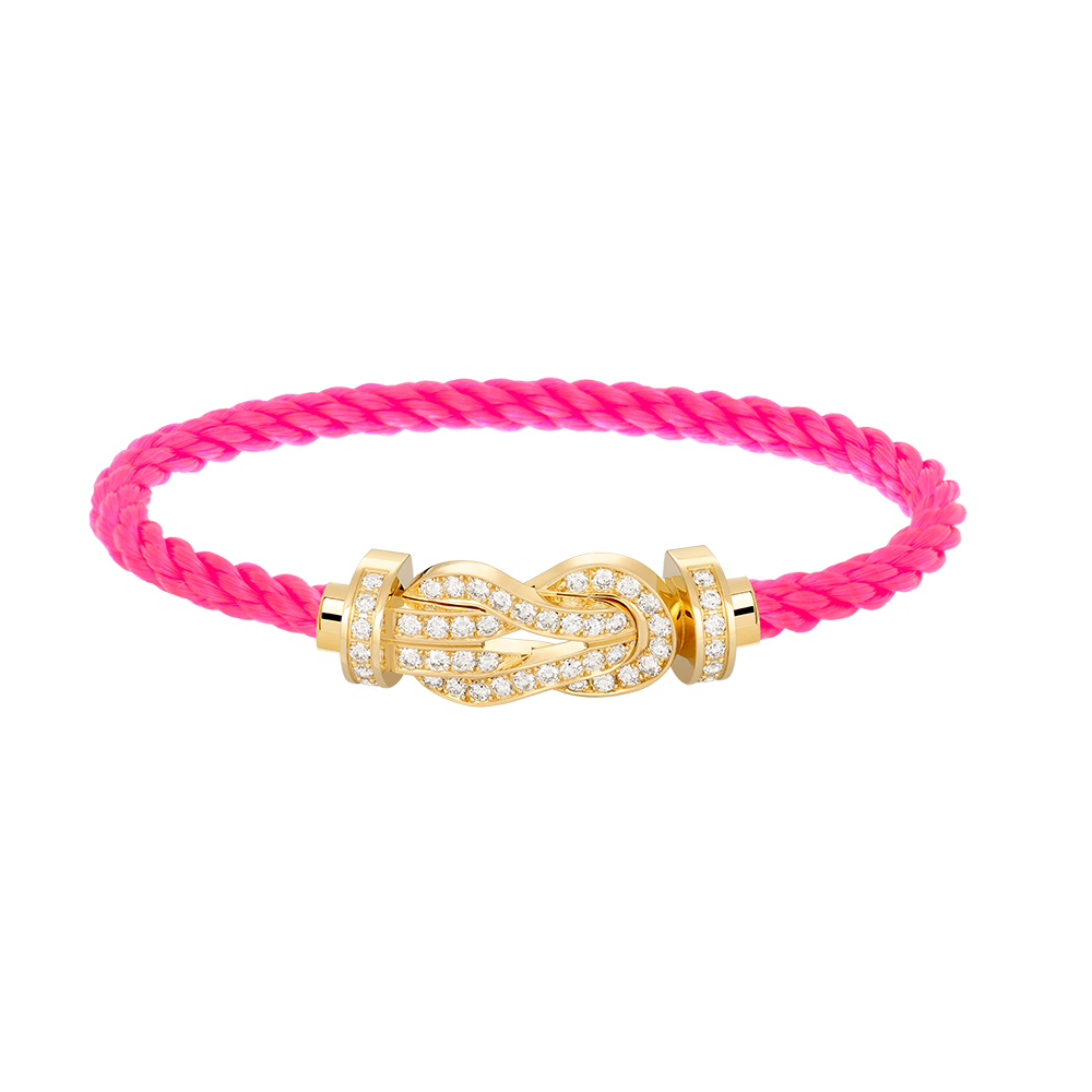 [LUXE]CHANCE PULSERA GRANDE DE OCHO FIGURAS CON HEBILLA DE DIAMANTES COMPLETO EN ORO