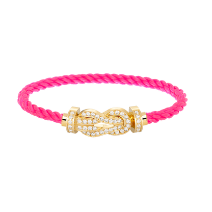 [LUXE]CHANCE PULSERA GRANDE DE OCHO FIGURAS CON HEBILLA DE DIAMANTES COMPLETO EN ORO