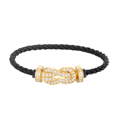 [LUXE]CHANCE PULSERA GRANDE DE OCHO FIGURAS CON HEBILLA DE DIAMANTES COMPLETO EN ORO