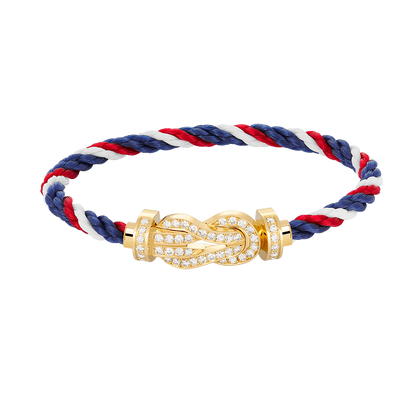 [LUXE]CHANCE PULSERA GRANDE DE OCHO FIGURAS CON HEBILLA DE DIAMANTES COMPLETO EN ORO